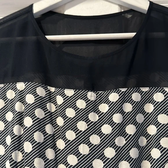 Ann Taylor Polka Dot Peplum Blouse - Picture 3 of 8